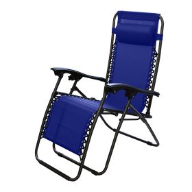 Zero Gravity Lounge Chair 330lbs Load Foldable Recliner Chair w/ Stress Relief Pillow Patio Poolside Beach Lying Chair (Option: ZeroGravityChairBlue1PC)