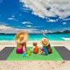 82.6x78.7in Sand Proof Picnic Blanket Water Resistant Foldable Camping Beach Mat w/ 4 Anchors 1 Carry Bag For 2-3 People