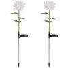 2 Packs Solar LED Chrysanthemum Lights Solar Powered Garden Flower Stake Lamp Waterproof Landscape Decorative Light for Garden Patio Yard