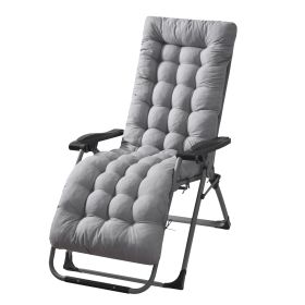 67x22in Chaise Lounger Cushion Recliner Rocking Chair Sofa Mat Deck Chair Cushion (Option: Grey)
