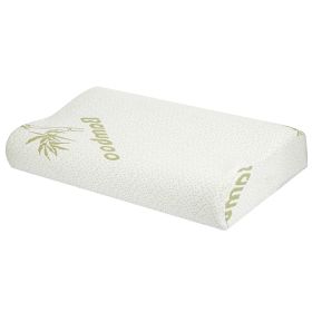Bamboo Memory Foam Sleep Pillow Contoured Cervical Orthopedic Pillow Neck Support Breath Pillow (Option: L)