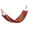 Double Hammock 2 Person Canvas Hanging Hammock Swing Bed with Carrying Bag Hold 330LBS for Camping Travel Beach