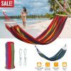 Double Hammock 2 Person Canvas Hanging Hammock Swing Bed with Carrying Bag Hold 330LBS for Camping Travel Beach