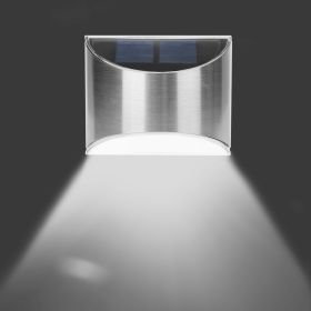 4Pcs Solar Powered Deck Lights Outdoor Decorative Step Fence Lamp Stainless Steel IP55 Waterproof Solar Light For Patio Garden Stair Fence Railing (Option: SolarWallLightsWhite)