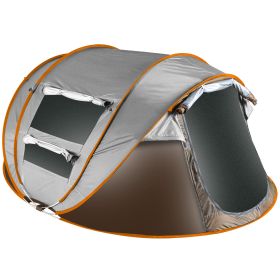 5-8 Person Pop Up Tent Automatic Setup Camping Tent Waterproof Instant Setup Tent with 4 Mosquito Net Windows Carrying Bag for Hiking Climbing Adventu (Option: HG_Tent(Khaki_5_8Person)_GPCT3866)