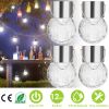 4Pack Solar Decorative Waterproof Garden Lanterns Outdoor Crystal Hanging Ball Lights Crackle Glass Ball Lights for Tree Patio Holiday Party