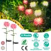 2 Packs Solar LED Chrysanthemum Lights Solar Powered Garden Flower Stake Lamp Waterproof Landscape Decorative Light for Garden Patio Yard