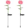 2 Packs Solar LED Chrysanthemum Lights Solar Powered Garden Flower Stake Lamp Waterproof Landscape Decorative Light for Garden Patio Yard