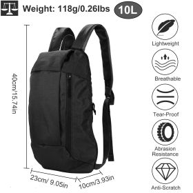 10L Outdoor Sport Backpack Waterproof Daypack Travel Knapsack Schoolbag for Sports Traveling Climbing Cycling Hiking (Option: Black)