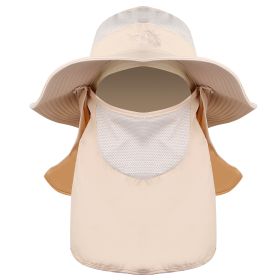 Fishing Bucket Hat Wide Brim Breathable Unisex Hat Sunlight-proof Removable Neck Face Fishing Cap For Fishing Hiking Traveling (Option: FishingBucketHatBeige)