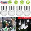 4Pack Solar Decorative Waterproof Garden Lanterns Outdoor Crystal Hanging Ball Lights Crackle Glass Ball Lights for Tree Patio Holiday Party