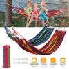 Double Hammock 2 Person Canvas Hanging Hammock Swing Bed with Carrying Bag Hold 330LBS for Camping Travel Beach