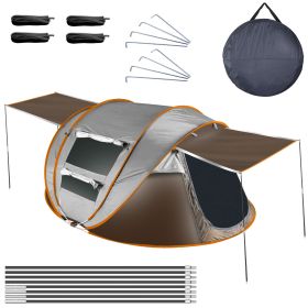 5-8 Person Pop Up Tent Automatic Setup Camping Tent Waterproof Instant Setup Tent with 4 Tent Poles 2 Mosquito Net Windows Carrying Bag for Hiking Cli (Option: HG_Tent(Pro_Khaki_5_8)_GPCT3866)