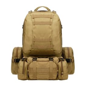 56L Military Tactical Backpack Rucksacks Army Assault Pack Combat Backpack Pouch for Hunting Trekking Camping Travel (Option: 55LCampingBagKhaki)