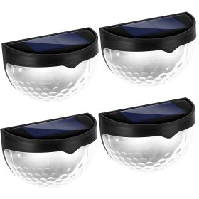 4Pcs Solar Fence Lights Outdoor Dusk To Dawn Sensor Decorative Deck Lamps IP65 Waterproof Wall Mount Gutter Lamps 6 LED Beads Per Light (Option: SolarFenceLightWhite)