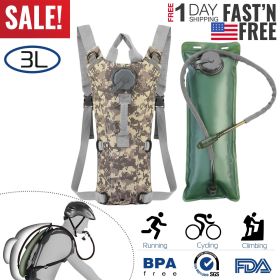 iMounTEK Tactical Hydration Pack 3L Water Bladder Adjustable Water Drink Backpack for Hiking Cycling Climbing Running (Option: ACU)