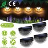 4Pcs Solar Fence Lights Outdoor Dusk To Dawn Sensor Decorative Deck Lamps IP65 Waterproof Wall Mount Gutter Lamps 6 LED Beads Per Light