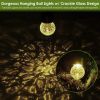 4Pack Solar Decorative Waterproof Garden Lanterns Outdoor Crystal Hanging Ball Lights Crackle Glass Ball Lights for Tree Patio Holiday Party