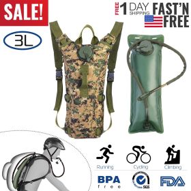 iMounTEK Tactical Hydration Pack 3L Water Bladder Adjustable Water Drink Backpack for Hiking Cycling Climbing Running (Option: Jungle)