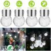 4Pack Solar Decorative Waterproof Garden Lanterns Outdoor Crystal Hanging Ball Lights Crackle Glass Ball Lights for Tree Patio Holiday Party