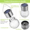 4Pack Solar Decorative Waterproof Garden Lanterns Outdoor Crystal Hanging Ball Lights Crackle Glass Ball Lights for Tree Patio Holiday Party