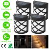 4Pack Solar Powered LED Fence Lights Water-Resistant Dusk To Dawn Sensor Fence Lamps Decorative Wall Lights For Deck, Patio, Stairs, Yard, Path, Drive