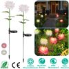 2 Packs Solar LED Chrysanthemum Lights Solar Powered Garden Flower Stake Lamp Waterproof Landscape Decorative Light for Garden Patio Yard