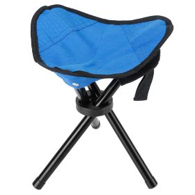 Folding Tripod Stool Outdoor Foldable Travel Chair Portable Stable Seat For Camping Fishing Travel Hiking Garden Beach (Option: FoldStoolSBlue)