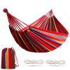 Outdoor Garden Camping Hammock With Tree Straps For Hanging; Durable Hammock Holds Up To 450lbs; Portable Hammock With Travel Bag Perfect For Out