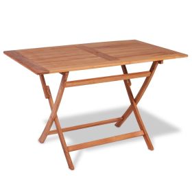 Folding Garden Table 33.4"x29.9" Solid Teak Wood (Color: Brown)