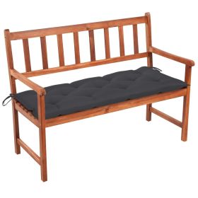 Patio Bench with Cushion 47.2" Solid Acacia Wood (Color: Brown)