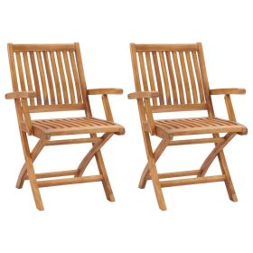 Folding Patio Chairs 2 pcs Solid Teak Wood (SKU: 315104)