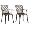 Patio Chairs 2 pcs Cast Aluminum Bronze