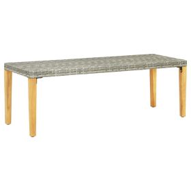 Patio Bench 31.5" Poly Rattan Gray (Color: Grey)