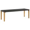 Patio Bench 31.5" Poly Rattan Black