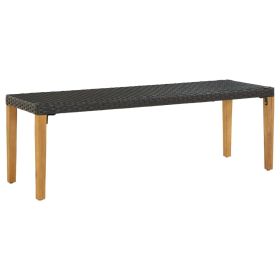 Patio Bench 31.5" Poly Rattan Black (Color: Black)