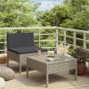2 Piece Patio Lounge Set with Cushions Poly Rattan Gray