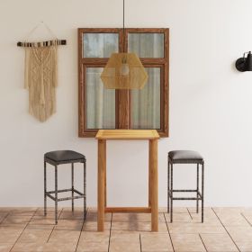 3 Piece Patio Bar Set with Cushions Gray (Color: Grey)