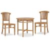 3 Piece Patio Dining Set Solid Teak Wood