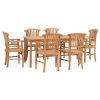 7 Piece Patio Dining Set Solid Teak Wood