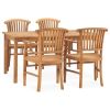 5 Piece Patio Dining Set Solid Teak Wood