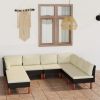 8 Piece Patio Lounge Set with Cushions Poly Rattan Black