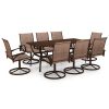 9 Piece Patio Dining Set Textilene and Steel