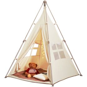 VEVOR Kids Play Tent, Teepee Tent for Kids 1-5 Years Old, Tent for Kids with Windows for Indoor and Outdoor (default: default)