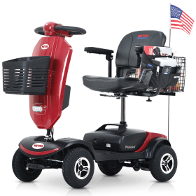 Outdoor compact mobility scooter with windshield ,300W Motor, Travel - Long Range Power Extended Battery with Cup holders , Storage Bag (Color: as Pic)