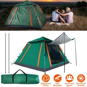4-5 Person Pop-Up Camping Tent, Instant Setup Family Tent with 2 Mosquito Nets Windows, Portable for Hiking, Backpacking & Outdoor Adventures (Color: as picture)