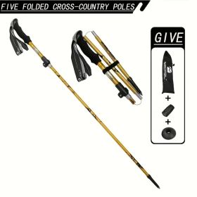 "The Ultimate Trekking Poles - Adjustable Length, Non-Slip Grip - Perfect Gift for Adventure Enthusiasts" (Color: Golden Yellow)