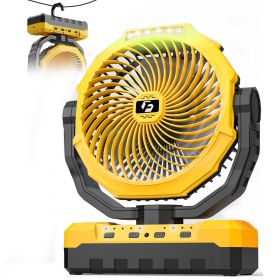 24000mAh Camping fan 9in Rechargeable Battery Operated USB Table Fan (Color: Green)
