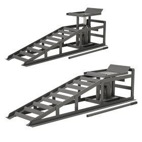 Height Hydraulic Vehicle Ramps (Color: Gray)