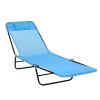Outsunny Folding Chaise Lounge Chair, Pool Sun Tanning Chair, Outdoor Lounge Chair with Reclining Back, Breathable Mesh Seat, Headrest for Beach, Yard
